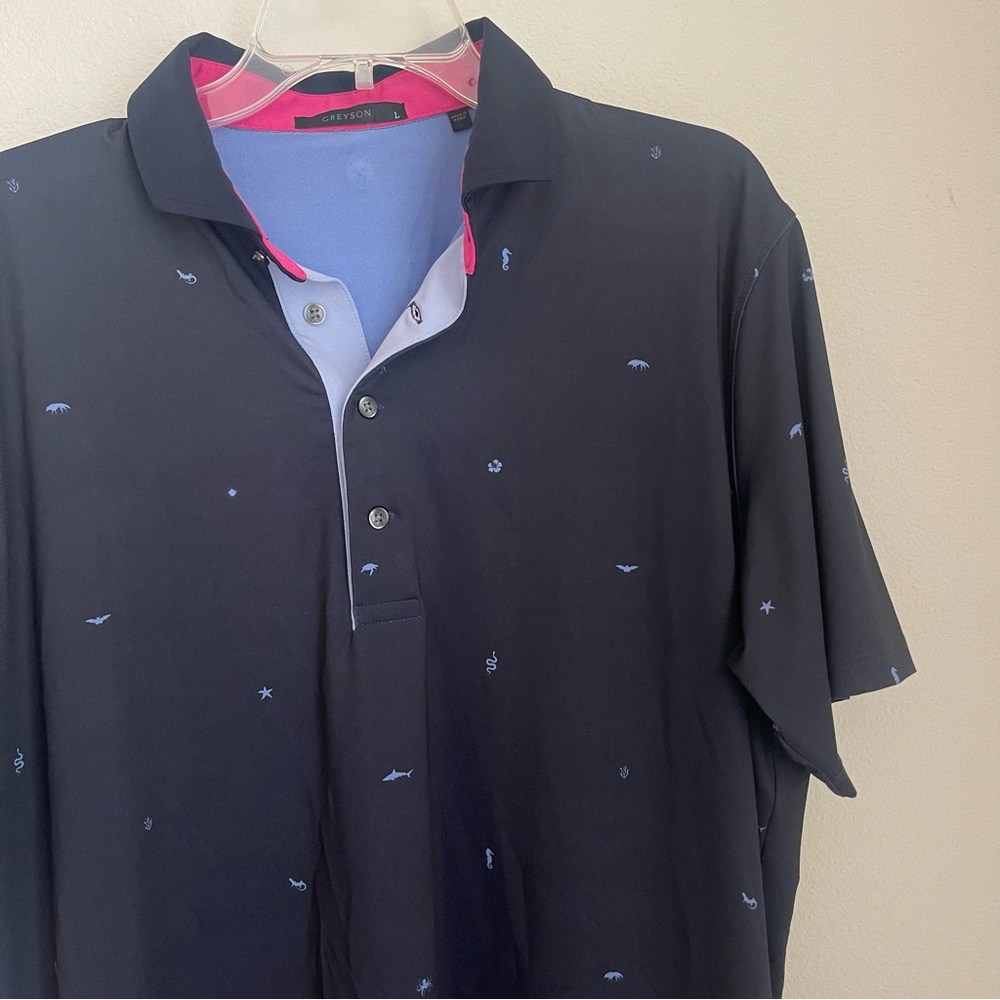 Greyson Golf Pattern Performance Short Sleeve Polo Shirt